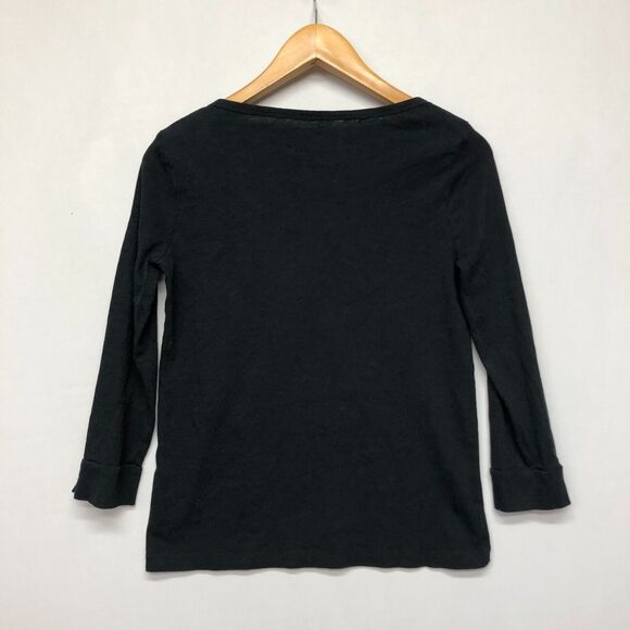 J. Crew Women Cotton Slub Tee T-Shirt Top Size Extra Small XS Black B254 -3 - Picture 11 of 13